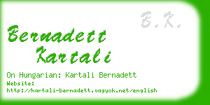 bernadett kartali business card